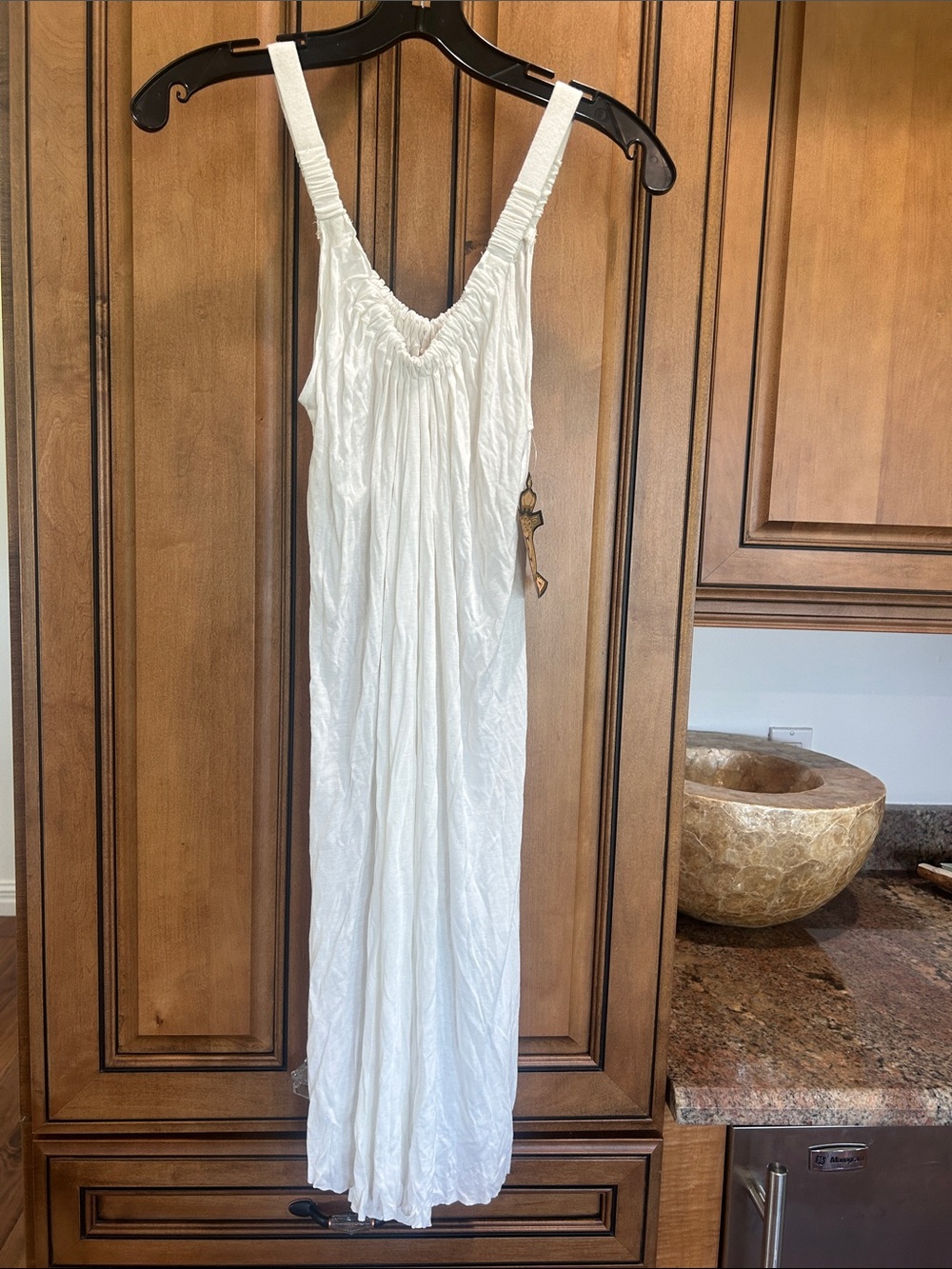 Elan White Sleeveless Swim Coverup Maxi